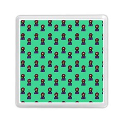 Nerdy 60s  Girl Pattern Seafoam Green Memory Card Reader (square) by snowwhitegirl