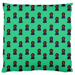 Nerdy 60s  Girl Pattern Seafoam Green Large Cushion Case (two Sides) by snowwhitegirl