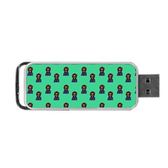 Nerdy 60s  Girl Pattern Seafoam Green Portable Usb Flash (one Side) by snowwhitegirl