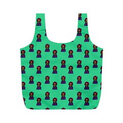 Nerdy 60s  Girl Pattern Seafoam Green Full Print Recycle Bag (m) by snowwhitegirl