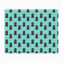 Nerdy 60s  Girl Pattern Aqua Small Glasses Cloth by snowwhitegirl