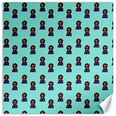 Nerdy 60s  Girl Pattern Aqua Canvas 16  X 16  by snowwhitegirl