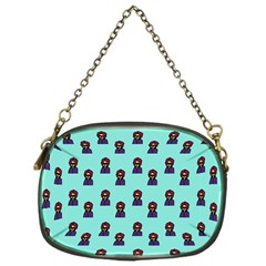 Nerdy 60s  Girl Pattern Aqua Chain Purse (one Side) by snowwhitegirl