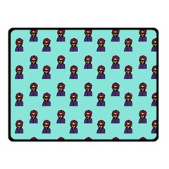 Nerdy 60s  Girl Pattern Aqua Fleece Blanket (small) by snowwhitegirl