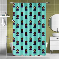 Nerdy 60s  Girl Pattern Aqua Shower Curtain 48  X 72  (small)  by snowwhitegirl