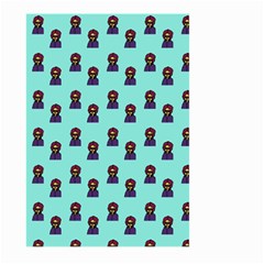 Nerdy 60s  Girl Pattern Aqua Large Garden Flag (two Sides) by snowwhitegirl