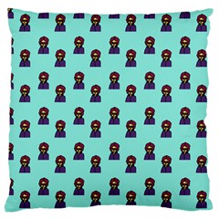 Nerdy 60s  Girl Pattern Aqua Large Cushion Case (one Side) by snowwhitegirl