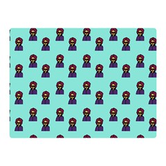 Nerdy 60s  Girl Pattern Aqua Double Sided Flano Blanket (mini)  by snowwhitegirl