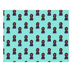 Nerdy 60s  Girl Pattern Aqua Double Sided Flano Blanket (large)  by snowwhitegirl