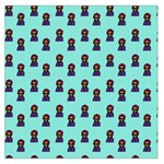 Nerdy 60s  Girl Pattern Aqua Large Satin Scarf (Square) Front