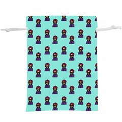 Nerdy 60s  Girl Pattern Aqua  Lightweight Drawstring Pouch (xl)