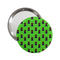 Nerdy 60s  Girl Pattern Green 2 25  Handbag Mirrors by snowwhitegirl