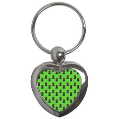 Nerdy 60s  Girl Pattern Green Key Chain (heart) by snowwhitegirl