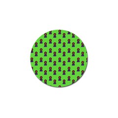 Nerdy 60s  Girl Pattern Green Golf Ball Marker by snowwhitegirl