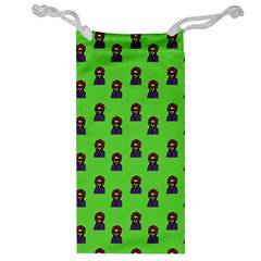 Nerdy 60s  Girl Pattern Green Jewelry Bag by snowwhitegirl