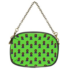 Nerdy 60s  Girl Pattern Green Chain Purse (one Side) by snowwhitegirl