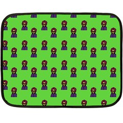 Nerdy 60s  Girl Pattern Green Fleece Blanket (mini) by snowwhitegirl