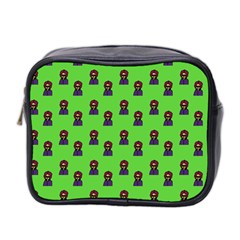 Nerdy 60s  Girl Pattern Green Mini Toiletries Bag (two Sides) by snowwhitegirl