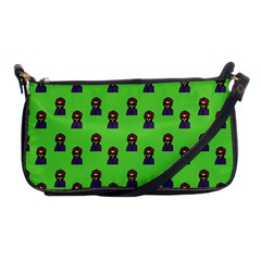 Nerdy 60s  Girl Pattern Green Shoulder Clutch Bag by snowwhitegirl