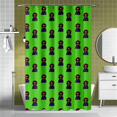 Nerdy 60s  Girl Pattern Green Shower Curtain 48  X 72  (small)  by snowwhitegirl