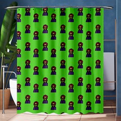 Nerdy 60s  Girl Pattern Green Shower Curtain 60  X 72  (medium)  by snowwhitegirl