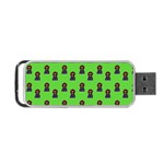 Nerdy 60s  Girl Pattern Green Portable USB Flash (One Side) Front