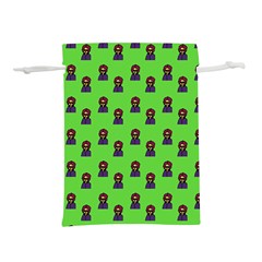 Nerdy 60s  Girl Pattern Green Lightweight Drawstring Pouch (l)