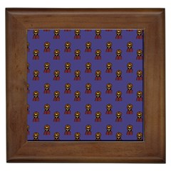 Nerdy 60s  Girl Pattern Dark Purple Framed Tile by snowwhitegirl