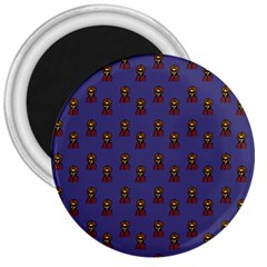 Nerdy 60s  Girl Pattern Dark Purple 3  Magnets by snowwhitegirl