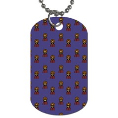 Nerdy 60s  Girl Pattern Dark Purple Dog Tag (two Sides) by snowwhitegirl