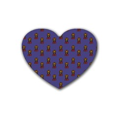 Nerdy 60s  Girl Pattern Dark Purple Heart Coaster (4 Pack)  by snowwhitegirl