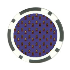 Nerdy 60s  Girl Pattern Dark Purple Poker Chip Card Guard by snowwhitegirl