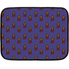 Nerdy 60s  Girl Pattern Dark Purple Fleece Blanket (mini) by snowwhitegirl