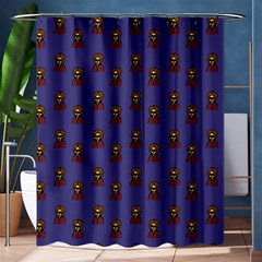 Nerdy 60s  Girl Pattern Dark Purple Shower Curtain 60  X 72  (medium)  by snowwhitegirl