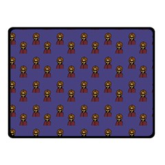 Nerdy 60s  Girl Pattern Dark Purple Double Sided Fleece Blanket (small)  by snowwhitegirl