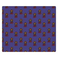 Nerdy 60s  Girl Pattern Dark Purple Double Sided Flano Blanket (small)  by snowwhitegirl