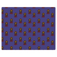 Nerdy 60s  Girl Pattern Dark Purple Double Sided Flano Blanket (medium)  by snowwhitegirl