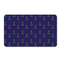 Nerdy 60s  Girl Pattern Blue Magnet (rectangular) by snowwhitegirl