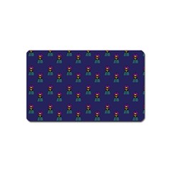 Nerdy 60s  Girl Pattern Blue Magnet (name Card) by snowwhitegirl