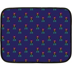 Nerdy 60s  Girl Pattern Blue Double Sided Fleece Blanket (mini)  by snowwhitegirl