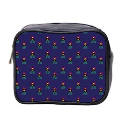 Nerdy 60s  Girl Pattern Blue Mini Toiletries Bag (two Sides) by snowwhitegirl