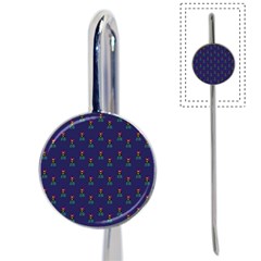 Nerdy 60s  Girl Pattern Blue Book Mark by snowwhitegirl