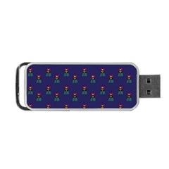 Nerdy 60s  Girl Pattern Blue Portable Usb Flash (two Sides) by snowwhitegirl