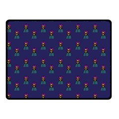 Nerdy 60s  Girl Pattern Blue Double Sided Fleece Blanket (small)  by snowwhitegirl