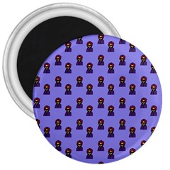 Nerdy 60s  Girl Pattern Purple 3  Magnets by snowwhitegirl