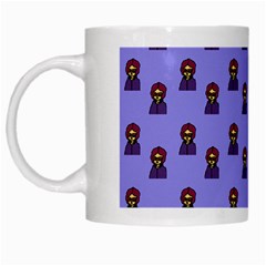 Nerdy 60s  Girl Pattern Purple White Mugs by snowwhitegirl