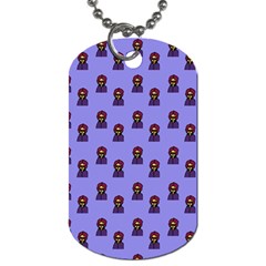 Nerdy 60s  Girl Pattern Purple Dog Tag (two Sides) by snowwhitegirl