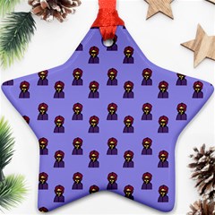 Nerdy 60s  Girl Pattern Purple Star Ornament (two Sides) by snowwhitegirl