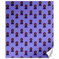 Nerdy 60s  Girl Pattern Purple Canvas 8  X 10  by snowwhitegirl