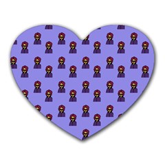 Nerdy 60s  Girl Pattern Purple Heart Mousepads by snowwhitegirl